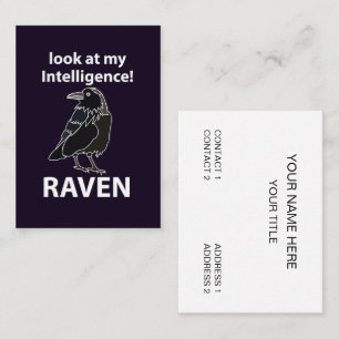 Cartão De Visita Raven Olhe Minha Inteligência Raven
