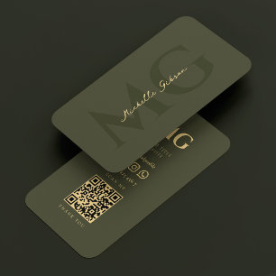 Cartão De Visita Real Advogado Notário Exército Verde Moderno QR