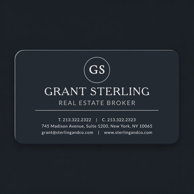 Cartão De Visita Real Estate Broker Black Professional (Criador carregado)