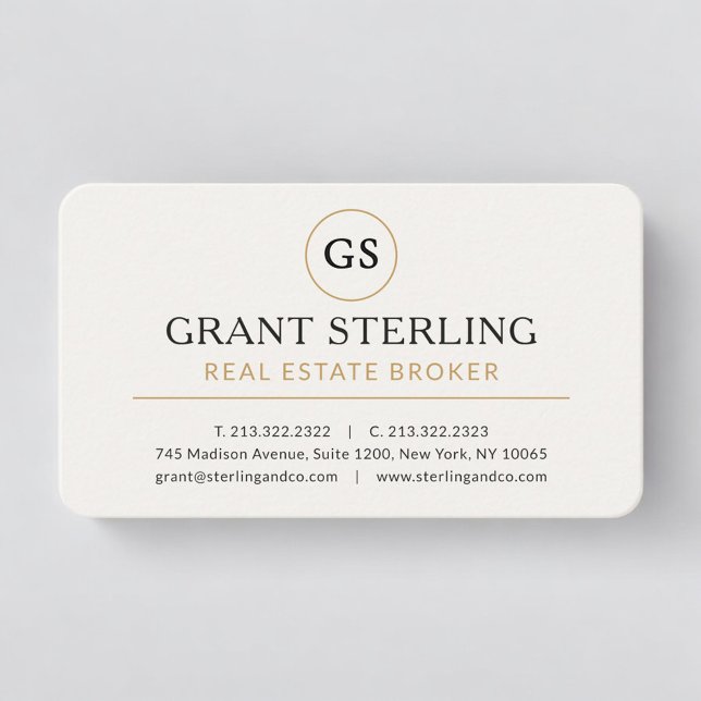 Cartão De Visita Real Estate Broker Professional (Criador carregado)
