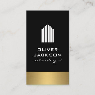 Cartão De Visita Real Estate Lux Dourado Trim