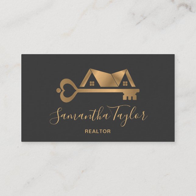 Cartão De Visita Real Estate Professional Add Photo logo Realtor B (Verso)