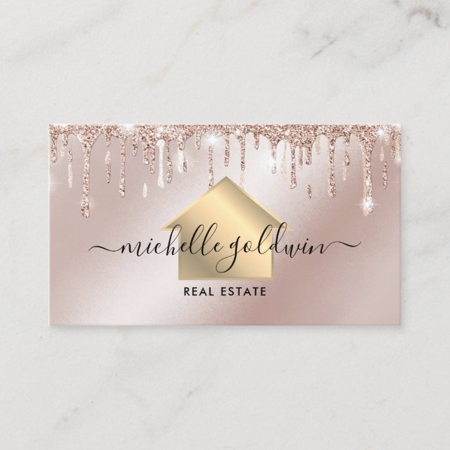 Cartão De Visita Real Estate Professional Modern Script House Busin (Frente)