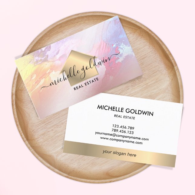 Cartão De Visita Real Estate Professional Modern Script House Busin (Criador carregado)