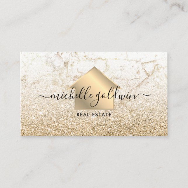 Cartão De Visita Real Estate Professional Modern Script House Busin (Frente)