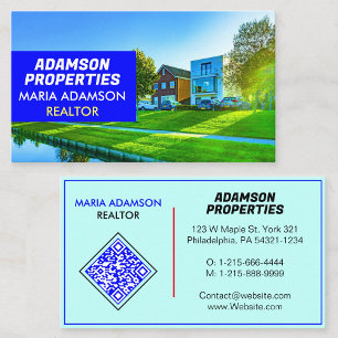 Cartão De Visita Real Estate QR Visitando Imagem Layout House Realt