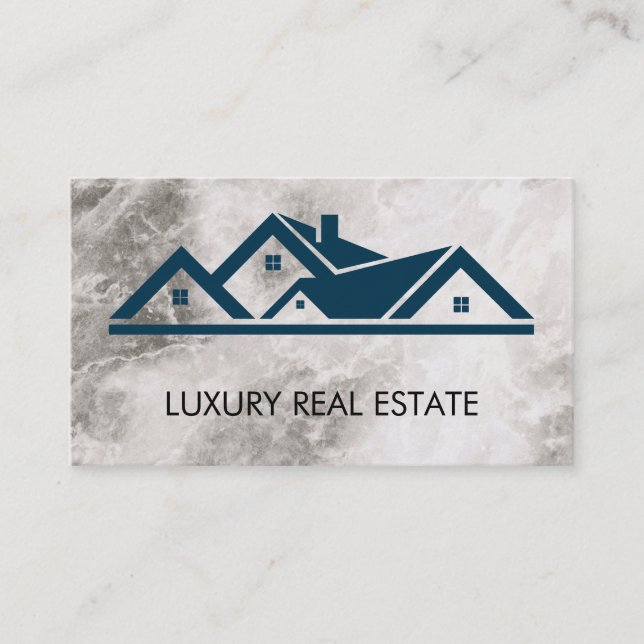 Cartão De Visita Real Estate Roof Top Marble (Frente)