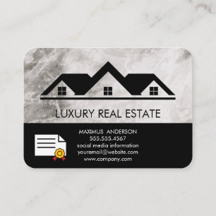Cartão De Visita Real Estate Roof Top Marble Certified