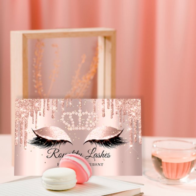 Cartão De Visita Real Makeup Artist Lashes Crowed Princess (Royal Makeup Artist Lashes Crowned Princess Business Card)