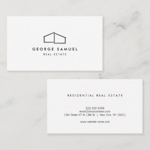 Cartão De Visita Realador de logotipo doméstico preto e branco