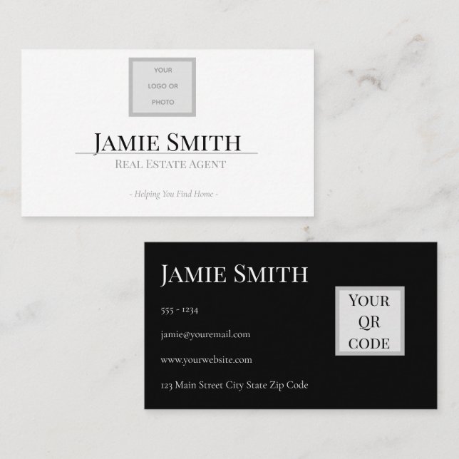 Cartão De Visita Realestate Business Card Templates Minimalistic (Frente/Verso)