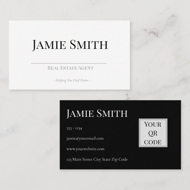 Cartão De Visita Realestate Business Card Templates Minimalistic (Frente/Verso)