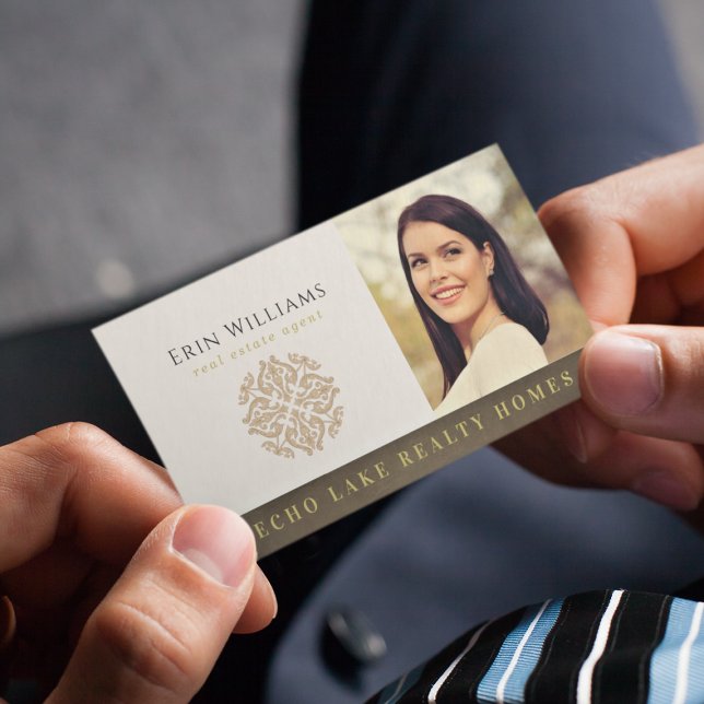 Cartão De Visita Realtor adicione seu logotipo e foto | Agente imob (Criador carregado)