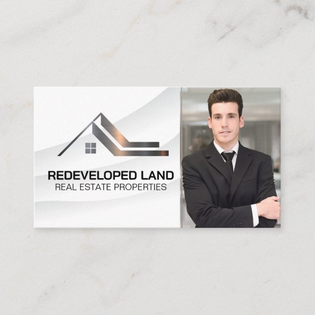 Cartão De Visita Realtor Business Man | Logotipo de propriedade (Frente)