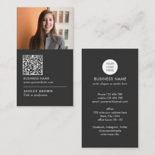 Cartão De Visita Realtor Moderno com foto de código QR profissiona
