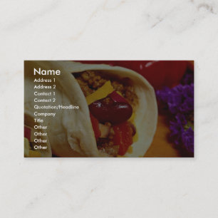 Cartão De Visita Receita bonita do Burrito para amantes da comida