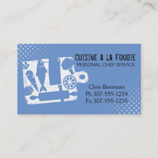 Cartão De Visita Receita feita sob encomenda dos utensílios da