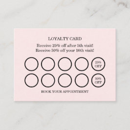 Cartão De Visita Recompensa de lealdade rosa com salão de cabelo mo