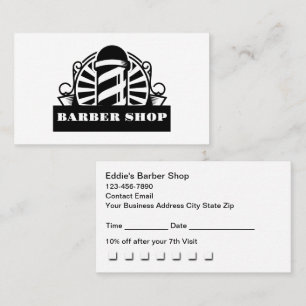 Cartão De Visita Recompensas de Compromisso de Barbearia Retro