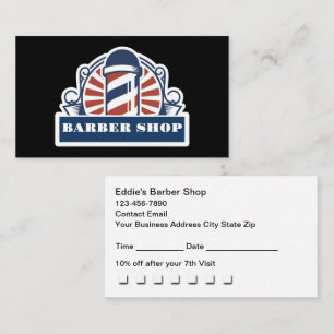 Cartão De Visita Recompensas de Compromisso de Barbearia Retro