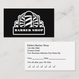 Cartão De Visita Recompensas de Compromisso de Barbearia Retro