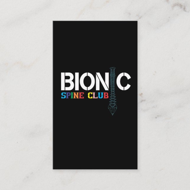 Cartão De Visita Recuperação De Cirurgia De Spine Fusão De Spinal V (Frente)