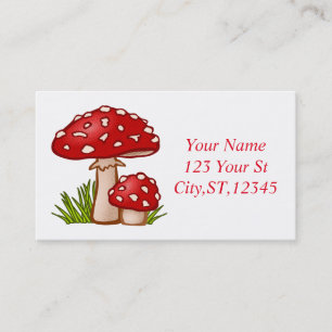 Cartão De Visita Red Amanita Mushrooms Thunder_Cove