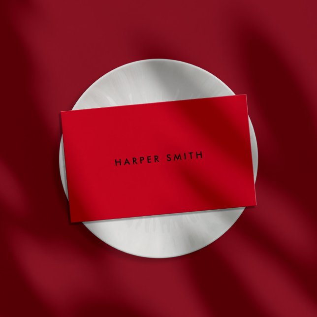 Cartão De Visita Red Black Modern, profissional mínimo (Criador carregado)