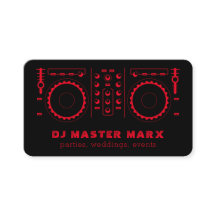 Red Black Music Turntable Disc Jockey DJ
