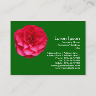 Cartão De Visita Red Camelia - Grass Green
