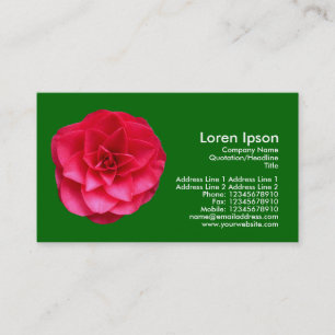 Cartão De Visita Red Camelia II - Grass Green