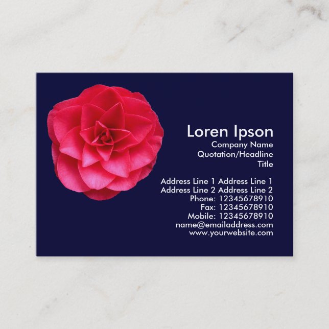 Cartão De Visita Red Camelia - Marinho Azul (Frente)