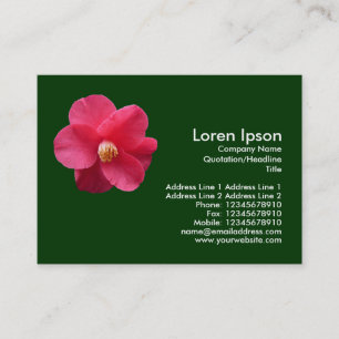 Cartão De Visita Red Camelia - Verde escuro