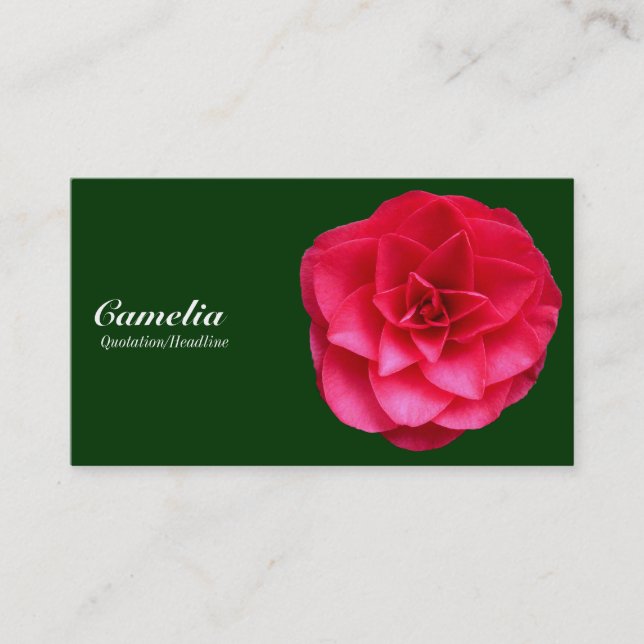 Cartão De Visita Red Camelia - Verde escuro 003300 (Frente)