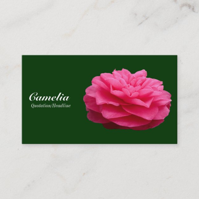 Cartão De Visita Red Camelia - Verde escuro 003300 (Frente)