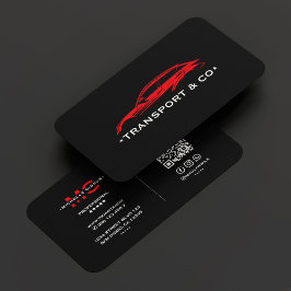 Cartão De Visita Red Car Driver Auto Care Transport Modern Black