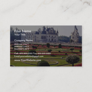 Cartão De Visita Red Chateau de Chenonceaux, flores da França