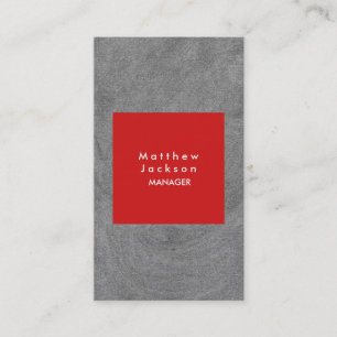 Cartão De Visita Red Cinza Modern Plain Professional