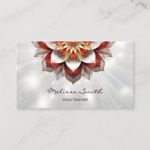 Cartão De Visita Red Dourado 3D Mandala