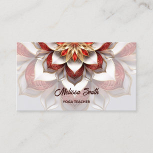 Cartão De Visita Red Dourado 3D Mandala