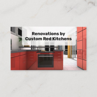 Cartão De Visita Red Kitchen Home Melhorias nas Renovações