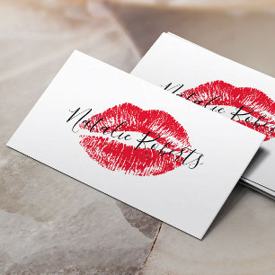 Cartão De Visita Red Lipstick Kiss Signature Beauty Salon