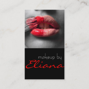 Cartão De Visita Red Lipstick Makeup Artista Cosmetologista Beauty