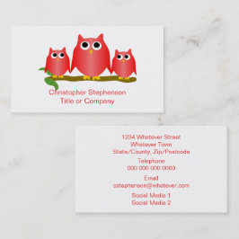 Cartão De Visita Red Owls Design