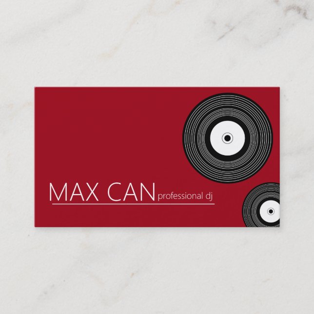 Cartão De Visita Red Professional Dj Escuro, Músico (Frente)
