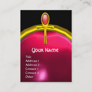 Cartão De Visita RED TALISMAN RUBY MONOGRAM amarelo-rosa brilhante