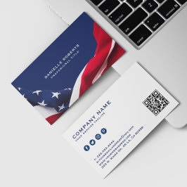 Cartão De Visita Red White & Blue-USA Flag Stars And Stripes