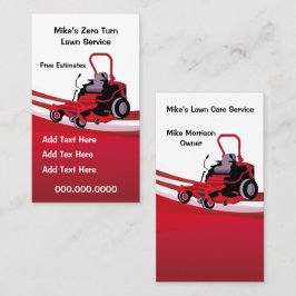 Cartão De Visita Red Zero Turn Lawn Care Service