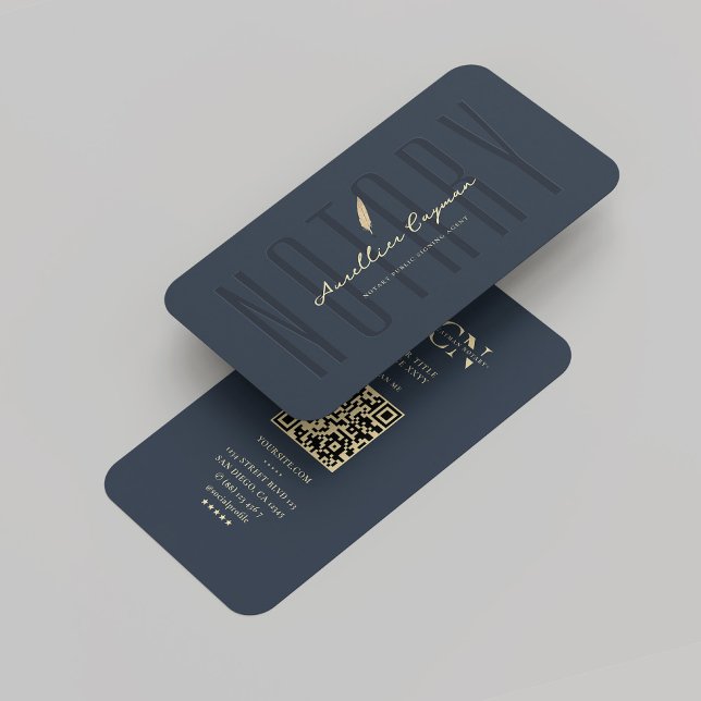 Cartão De Visita Redação Pública Notária Moderna Monograma Azul Esc (Modern Notary Public Signing Monogram Dark Blue Business Card
)