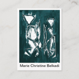 Cartão De Visita Rede Artística de Cinzas Teais Moderna Abstrato Da